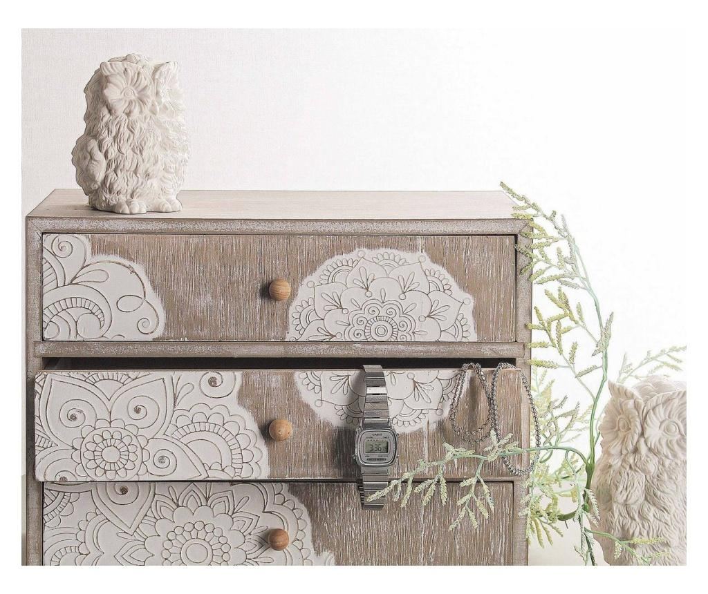 Shiva kutija za nakit s 3 ladice, prirodno drvo i bijela, 28,5 cm x 17 cm x 20,5 v - 3