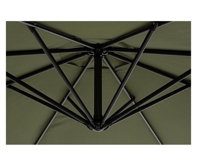 Umbrela de gradina cu picior din fier gri antracit si copertina textil verde Texas Ø 300 cm x 260 h  0