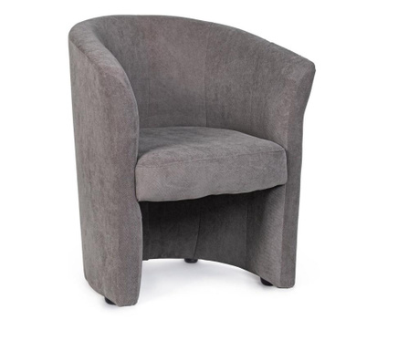 Fotelja sa sivom tekstilnom presvlakom Belize 64,5 cm x 63 cm x 76 hx 43 h1 x 68 h2