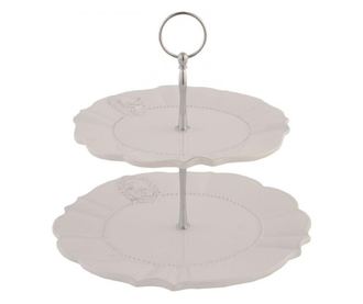 Bijeli keramički tanjur 2 kata Elegance Ø 21 cm x 23 cm