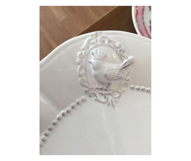 Bijeli keramički tanjur 2 kata Elegance Ø 21 cm x 23 cm