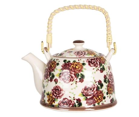Večbarvni čajnik iz porcelana Roses 18 cm x 14 cm x 12 h, 0,8 L