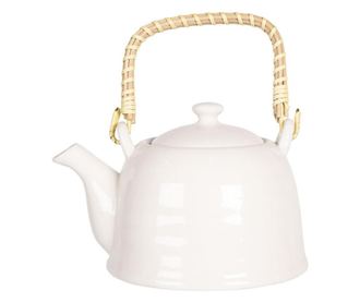 Λευκή πορσελάνινη τσαγιέρα με έγχυση 17 cm x 12 cm x 10 h / 0,6 L