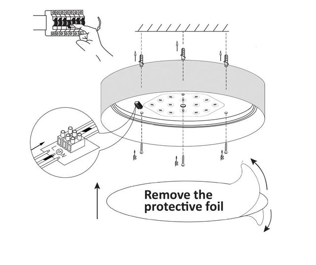Plafonieră LED modernă cu abajur textil 20cm 20x6cm 12W