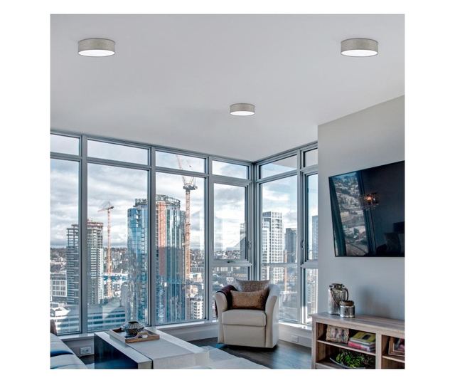 Plafonieră LED modernă cu abajur textil 20cm 20x6cm 12W