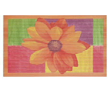 Covoras baie Friedola 3D Flower Pink antiderapant portocaliu din spuma PVC 80x48cm