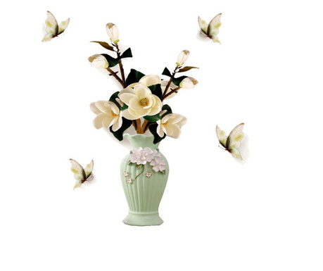 Sticker decorativ, Vaza cu flori, 75 cm, 815STK