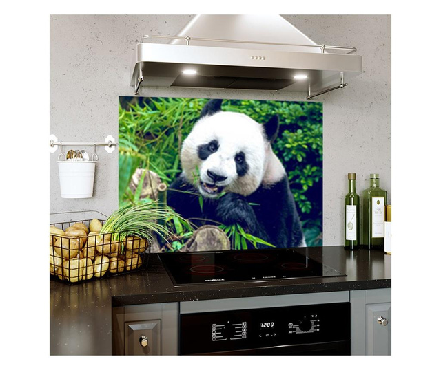 Placa decorativa bucatarie, antistropire, Urs Panda 1250x500 mm