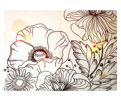 Panou bucatarie, protectie plita, aragaz, antistropire, print UV model Desen Floral 14 1250x500 mm
