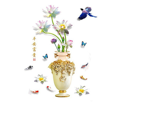Sticker decorativ, Vaza cu flori, 115 cm, 759STK
