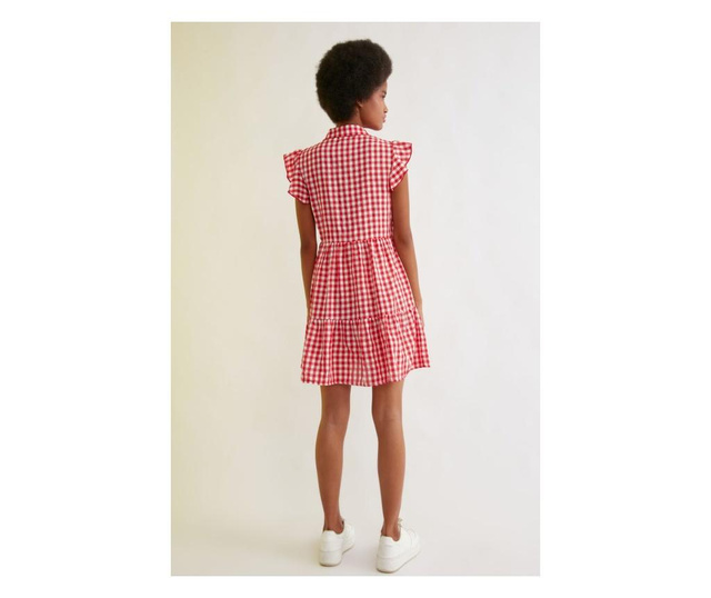 Дамска мини рокля Checkered Button L