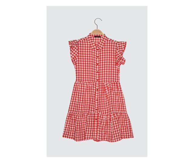 Дамска мини рокля Checkered Button L