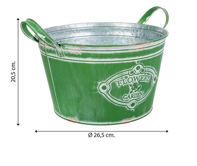Ghiveci Creaciones Meng, verde cu aspect antichizat