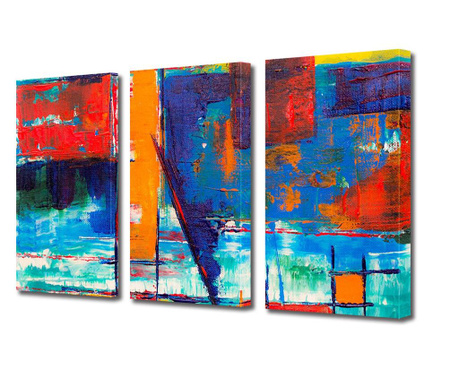 Set Tablouri Multicanvas 3 piese, Culori Vii, Panza pe cadru de lemn, 3 x 70 x 100 cm