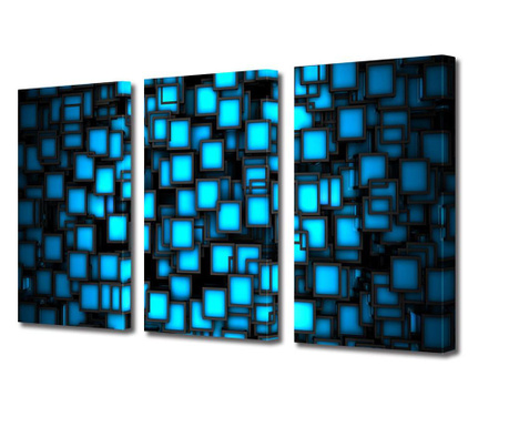 Set Tablouri Multicanvas 3 piese, In Oglinda, Panza pe cadru de lemn, 3 x 70 x 100 cm