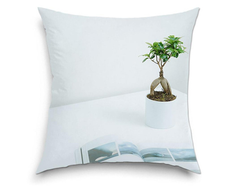 Perna decorativa Art Factory, Ghiveci cu ficus pe masa, Decoratiuni Casa, 38 x 38 cm