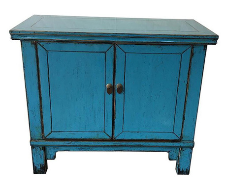 Bufet inferior Creaciones Meng, lemn de ulm, 92x40x79 cm, albastru