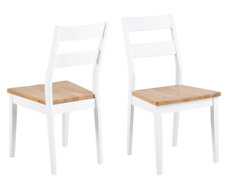 RESIGILAT Set 2 scaune dining Actona, Derry, alb/bej, 52x48x90 cm