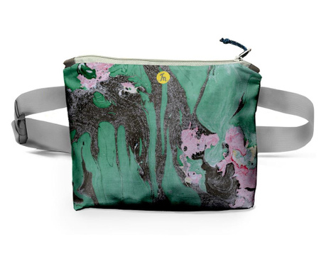 Borseta Handmade Fanny Pack, Mulewear, Abstract Fabrica de Carbuni, Multicolor, 22x19 cm