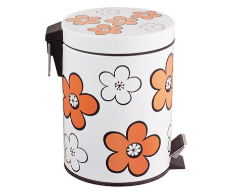 RAKI FLOWER Cos gunoi cu pedala 12l orange