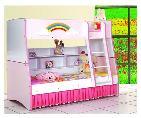 Patut copii , pat supraetajat MDF 90x190 cm roz