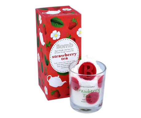 Lumanare parfumata in vas de sticla Strawberry Tea, Bomb Cosmetics