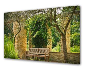 Tablou Canvas Premium Art Factory TrueColor, Banca in mijlocul naturii, Panza pe Cadru Lemn, Decoratiuni Casa, 50 x 70 cm