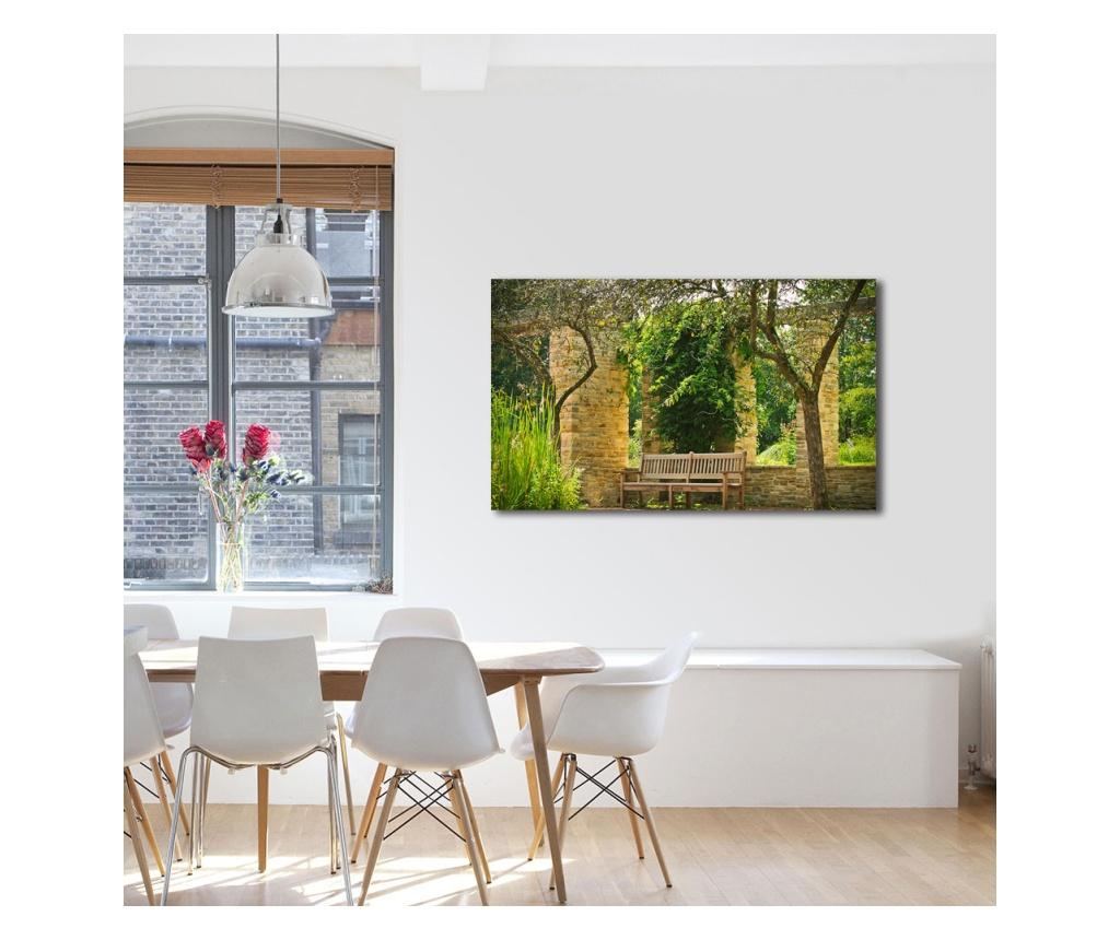 Tablou Canvas Premium Art Factory TrueColor, Banca in mijlocul naturii, Panza pe Cadru Lemn, Decoratiuni Casa, 50 x 70 cm - 2