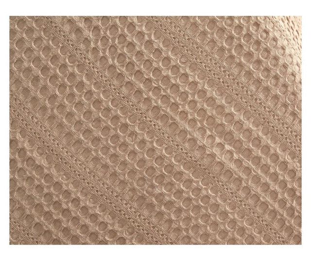 Cuvertura Single Pique Whitney, Lotus, bumbac, maro cappuccino, 220x240 cm