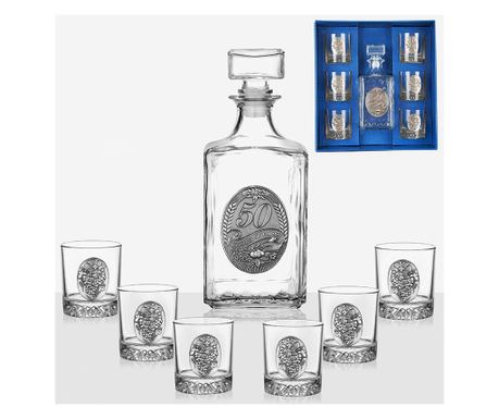 Сервиз 6 чаши+бутилка 50г.