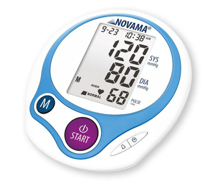 Апарат за измерване на кръвно налягане Novama Home, осреднява 3 измервания, съхраняващи 60 стойности