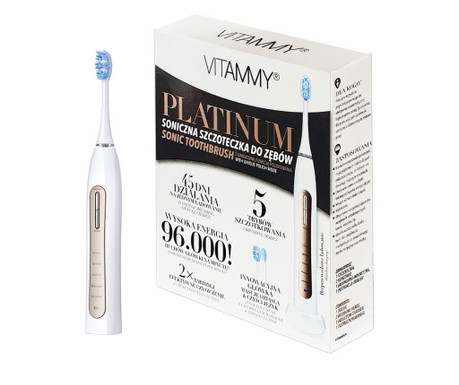 Ел. четка за зъби VITAMMY Platinum, 96000 осцилации/мин, 5 режима...