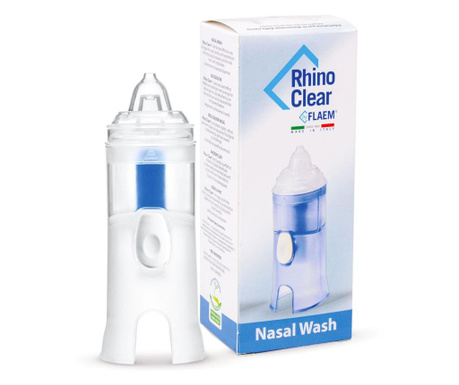 Назален иригатор FLAEM Rhino Clear съвместим с инхалатори с компресор, за почистване на носните канали