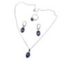 Set argint cu lapis lazuli natural 14x10 MM