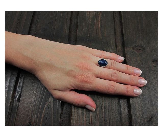 Set argint cu lapis lazuli natural 14x10 MM