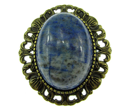 Brosa/pandantiv bronz antic cu lapis lazuli natural