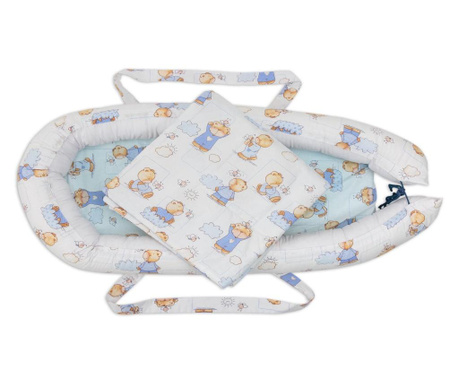 Бебешко гнездо Somnart: Кошница за бебета + Бебешка люлка 42x84x2 cm + Бебешко одеяло 70x70 cm модел Ursuleti
