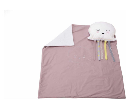 Комплект бродирани одеяла 100х110 см + възглавница от розова медуза