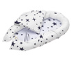 Бебешко гнездо Somnart: Бебешка кошница + Матрак 42x84x2 см + Одеяло 70x70 см Звезден модел