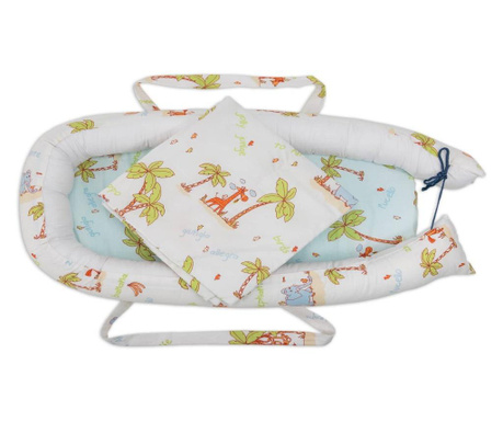 Baby Nest Somnart: Бебешка кошница + Матрак 42x84x2 см + Бебешко одеяло 70x70 см модел Джунгла