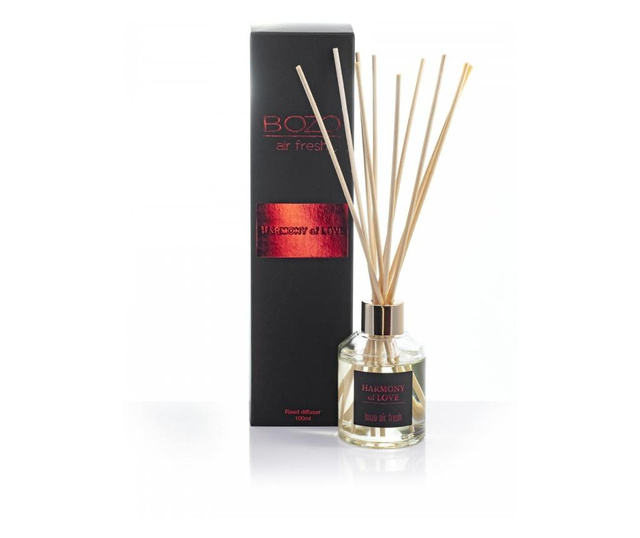 Parfum ambiental cu difuzor cu bete de trestie cu aroma Reed Diffuser - Harmony of Love, Bozo, 100ml