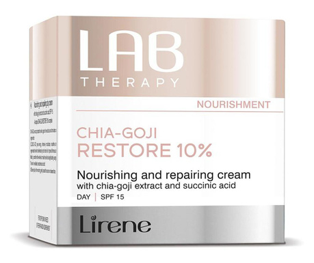 Crema de zi LAB Therapy nutritiva, hranitoare si reparatoare cu extract de chia-goji si acid succinic, SPF 15, 50ml