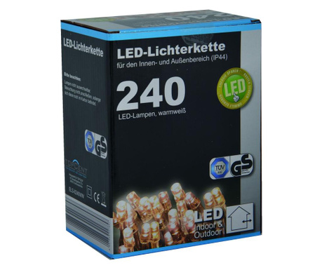 Коледни LED лампички TopCent, с адаптер, 240бр, 21метра