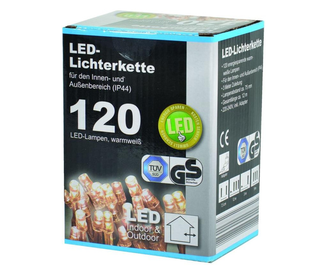 LED lumini de Craciun TopCent, cu adaptor, 120 buc, 12m