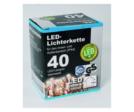 Коледни LED лампички TopCent, С адаптер, 40бр-6метра