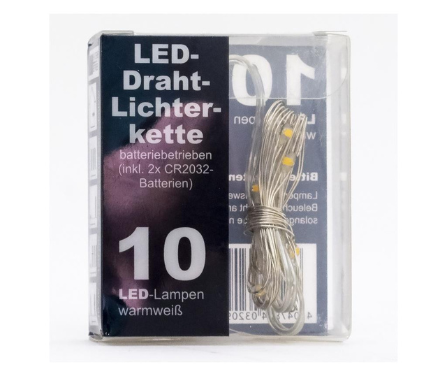 Sarma luminoasa TopCent, 10 LED lumini, baterii incluse, 120 cm