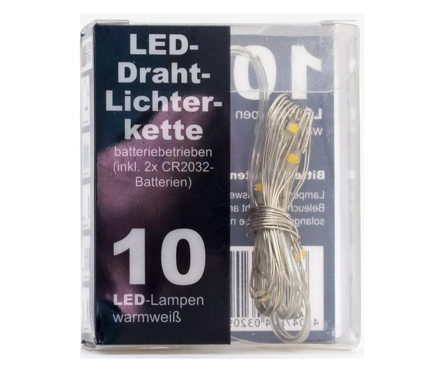 Sarma luminoasa TopCent, 10 LED lumini, baterii incluse, 120 cm