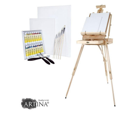 Художествен комплект със статив за рисуване Artina "Мадрид", 30 части  100x73x184см