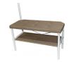 Bancheta tapitata cu suport pentru incaltaminte si cuier, cadru din metal, 72 x 32 x 167 cm, Grunberg TB92 Maro