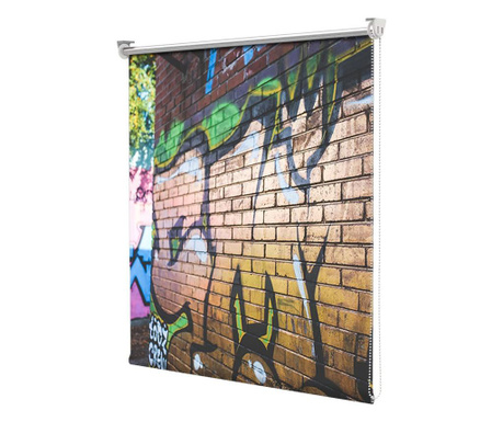 Roleta Art Shade tip Jaluzea cu Rulou si Sistem Inclus Urban, Frumusetea graffiti-ului, Latime 95 cm x Inaltime 250 cm